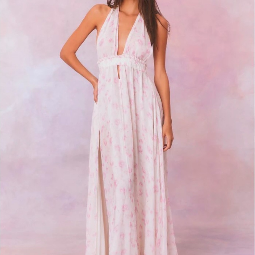 Loveshack Fancy Love Fragrance Halter Maxi Dress